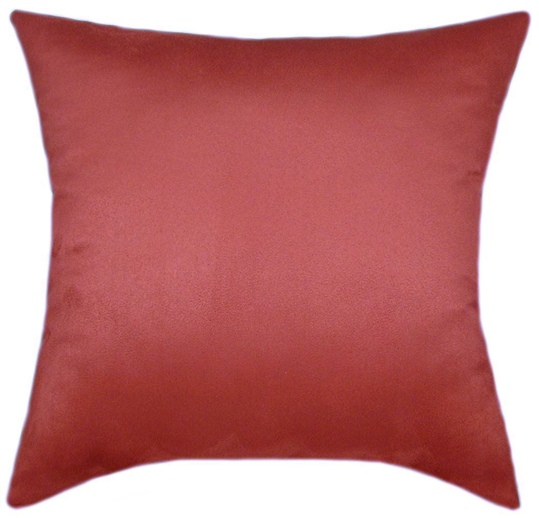 Brick Red Suede Solid Color Indoor Pillow