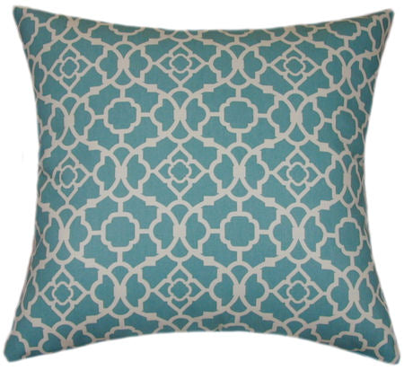 Lattice Aqua Print Pattern Indoor Pillow