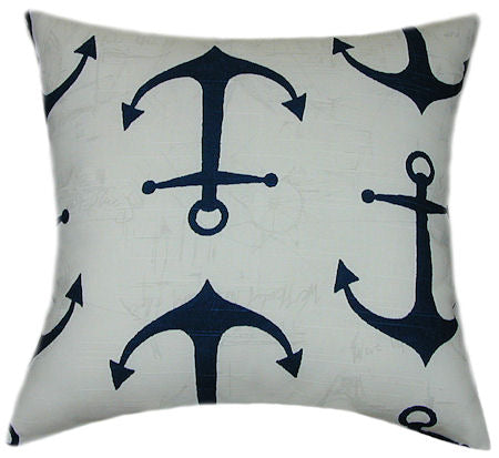 Anchors Navy Pattern Indoor Pillow