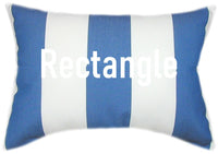 Sunbrella® Cabana Regatta Royal Blue & White Indoor/Outdoor Striped Pillow