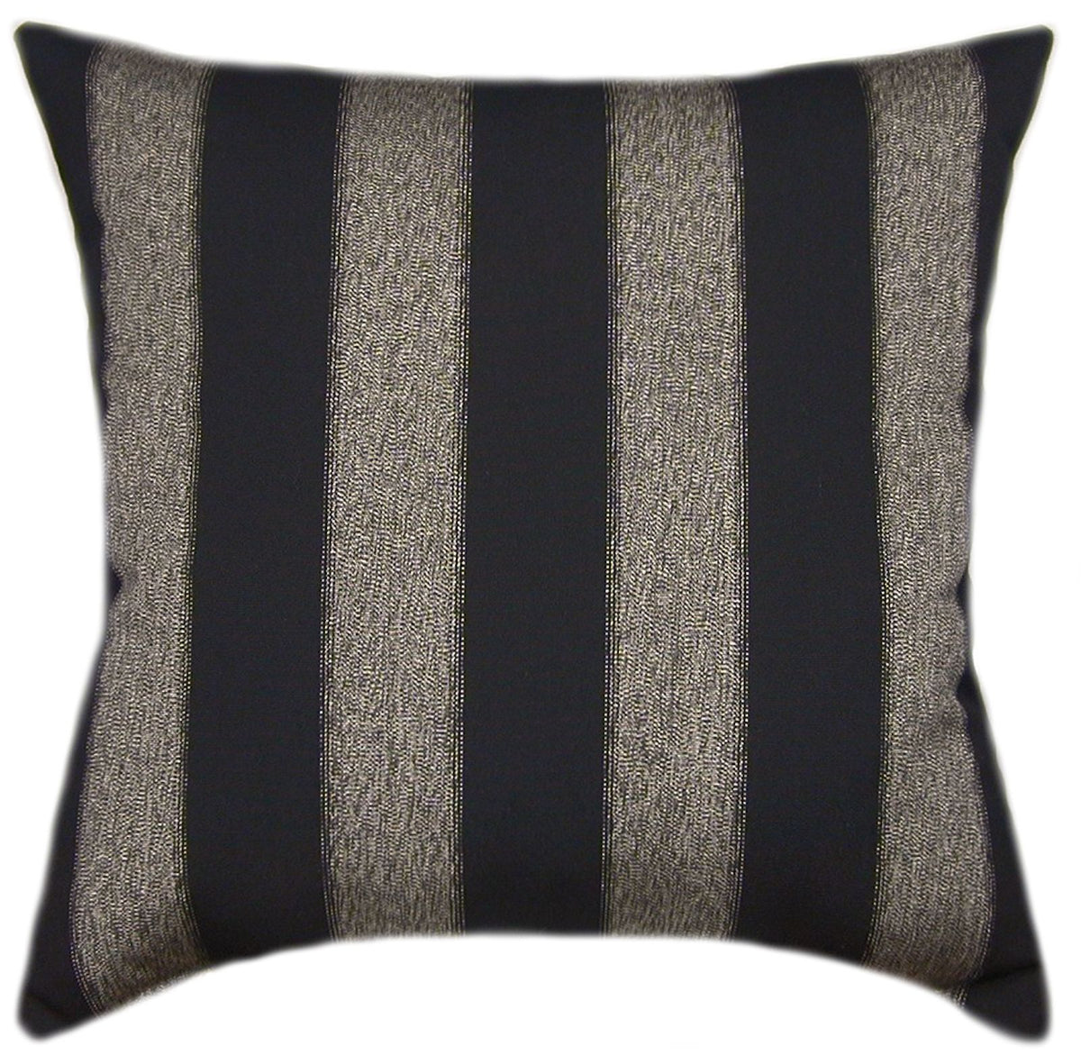 Sunbrella® Centered Onyx Indoor/Outdoor Striped Pillow