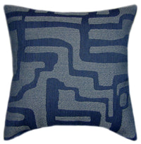 Sunbrella® Escher Indigo Indoor/Outdoor Geometric Pillow