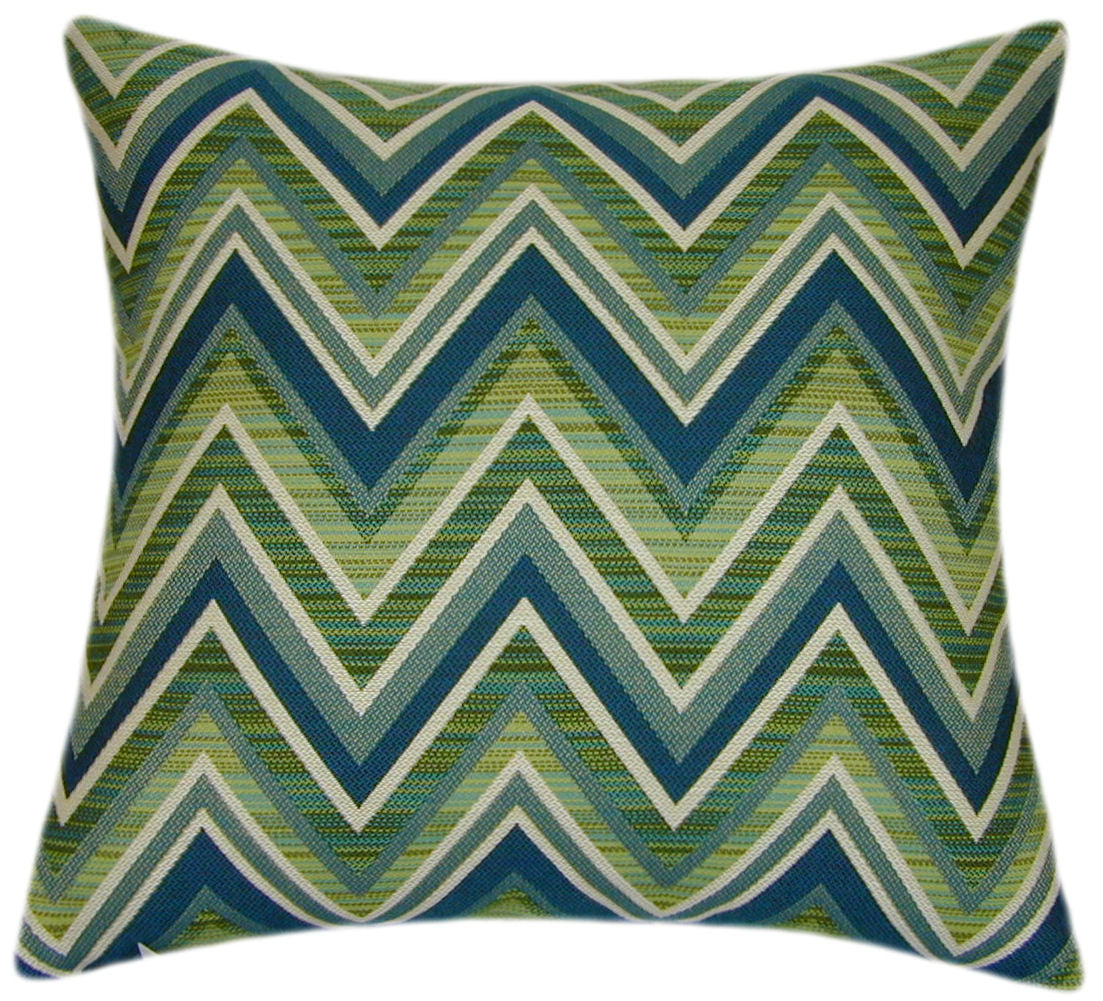 Sunbrella® Fischer Lagoon Indoor/Outdoor Geometric Pillow