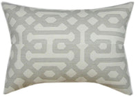 Sunbrella® Fretwork Pewter Indoor/Outdoor Geometric Pillow