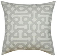 Sunbrella® Fretwork Pewter Indoor/Outdoor Geometric Pillow