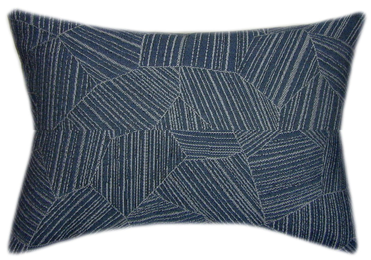 Sunbrella® Leaf Structure Indigo Indoor/Outdoor Geometric Pillow