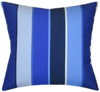Sunbrella® Milano Cobalt Indoor/Outdoor Striped Pillow
