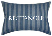 Sunbrella® Sail Away Denim Indoor/Outdoor Striped Pillow