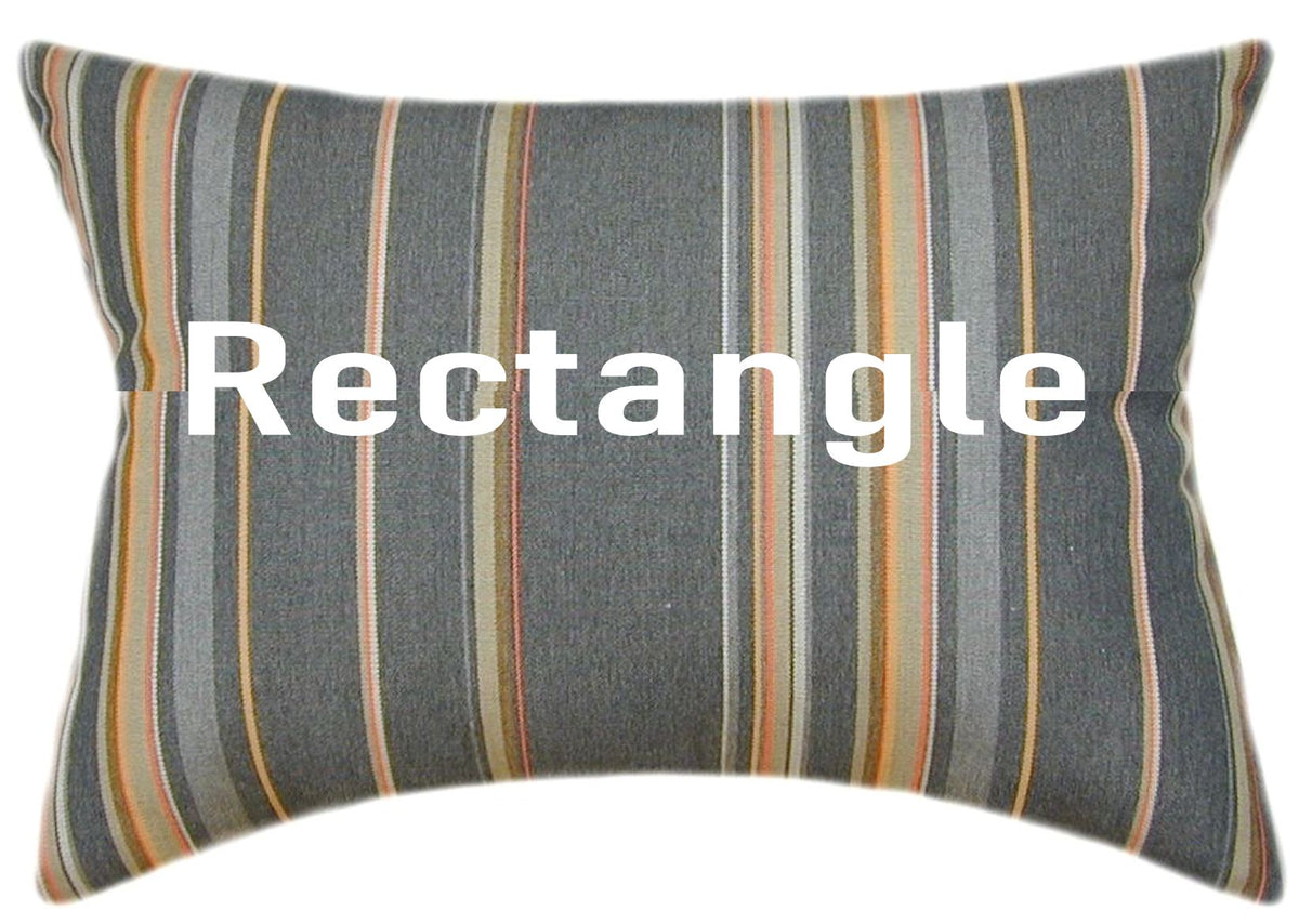 Sunbrella® Stanton Greystone Indoor/Outdoor Striped Pillow