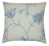 Wedgewood Embroidery Indoor Floral Decorative Pillow