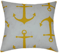 Anchors Yellow Pattern Indoor Pillow