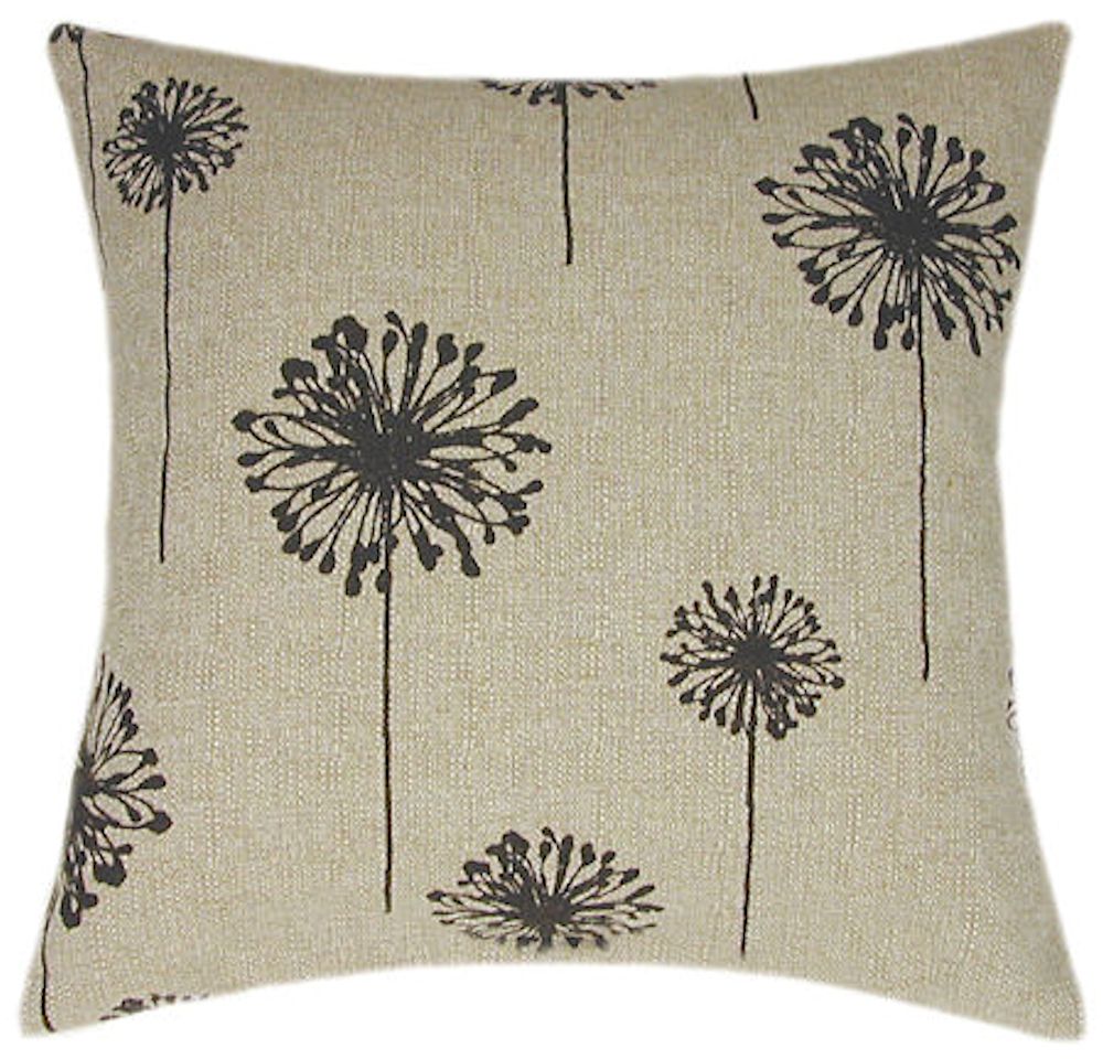 Dandelion Chocolate Indoor Floral Decorative Pillow