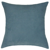 Denim Blue Suede Solid Color Indoor Pillow