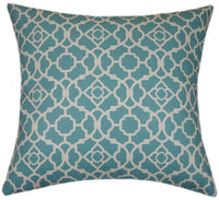 Lattice Aqua Print Pattern Indoor Pillow