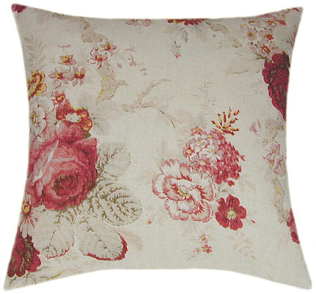 Norfolk Rose Indoor Floral Decorative Pillow
