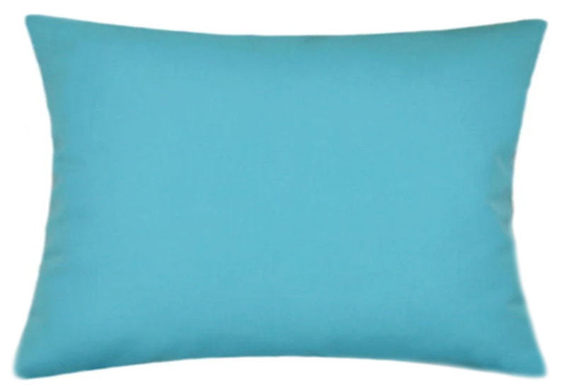 Sunbrella® Canvas Aruba Blue Indoor/Outdoor Solid Color Pillow