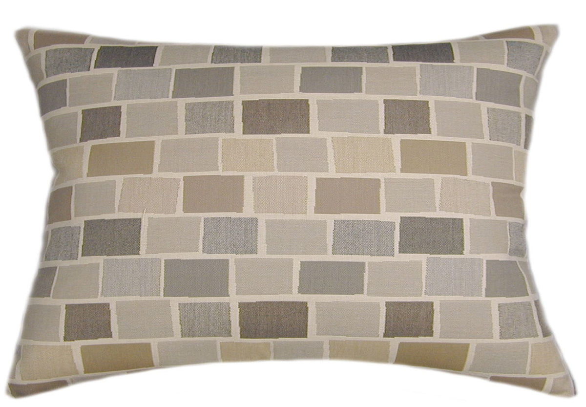 Sunbrella® Blox Slate Indoor/Outdoor Geometric Pillow