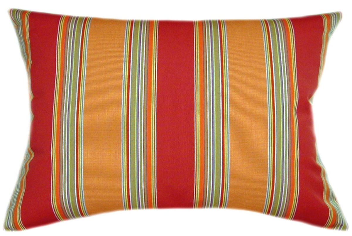 Sunbrella® Bravada Salsa Indoor/Outdoor Striped Pillow