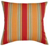 Sunbrella® Bravada Salsa Indoor/Outdoor Striped Pillow