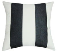 Sunbrella® Cabana Classic Black & White II Indoor/Outdoor Striped Pillow