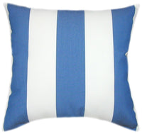 Sunbrella® Cabana Regatta Royal Blue & White Indoor/Outdoor Striped Pillow