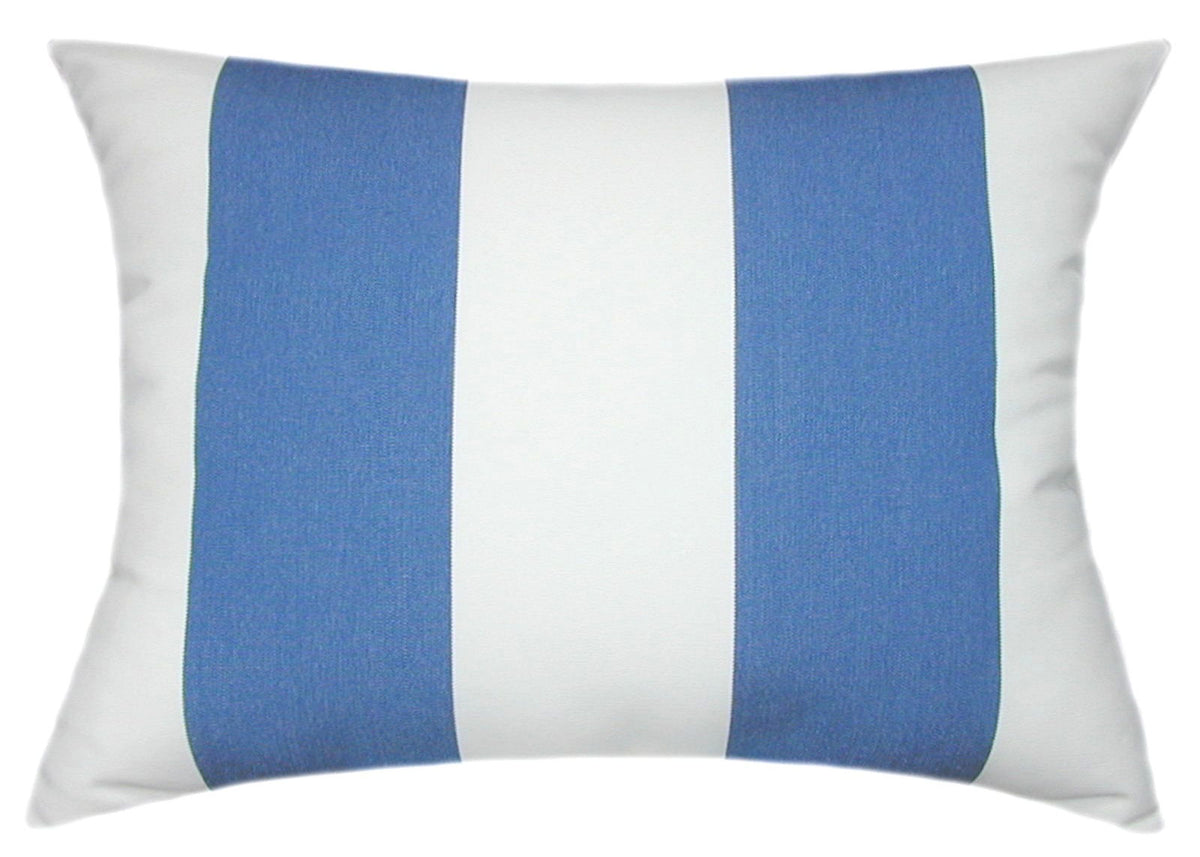 Sunbrella® Cabana Regatta Royal Blue & White II Indoor/Outdoor Striped Pillow