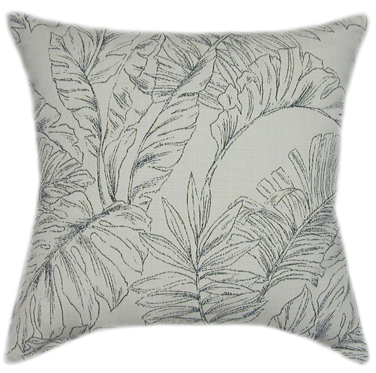 Sunbrella® Calm Graphite Indoor/Outdoor Floral Pillow