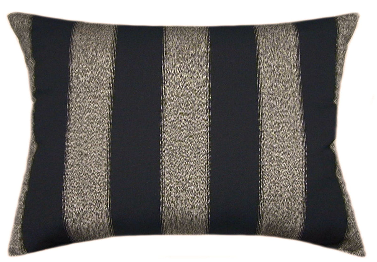 Sunbrella® Centered Onyx II Indoor/Outdoor Striped Pillow