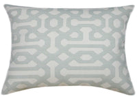 Sunbrella® Fretwork Mist Indoor/Outdoor Geometric Pillow