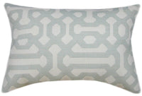 Sunbrella® Fretwork Mist Indoor/Outdoor Geometric Pillow