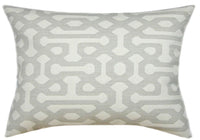 Sunbrella® Fretwork Pewter Indoor/Outdoor Geometric Pillow