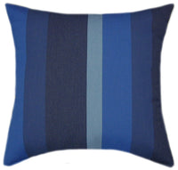 Sunbrella® Gateway Indigo Indoor/Outdoor Striped Pillow