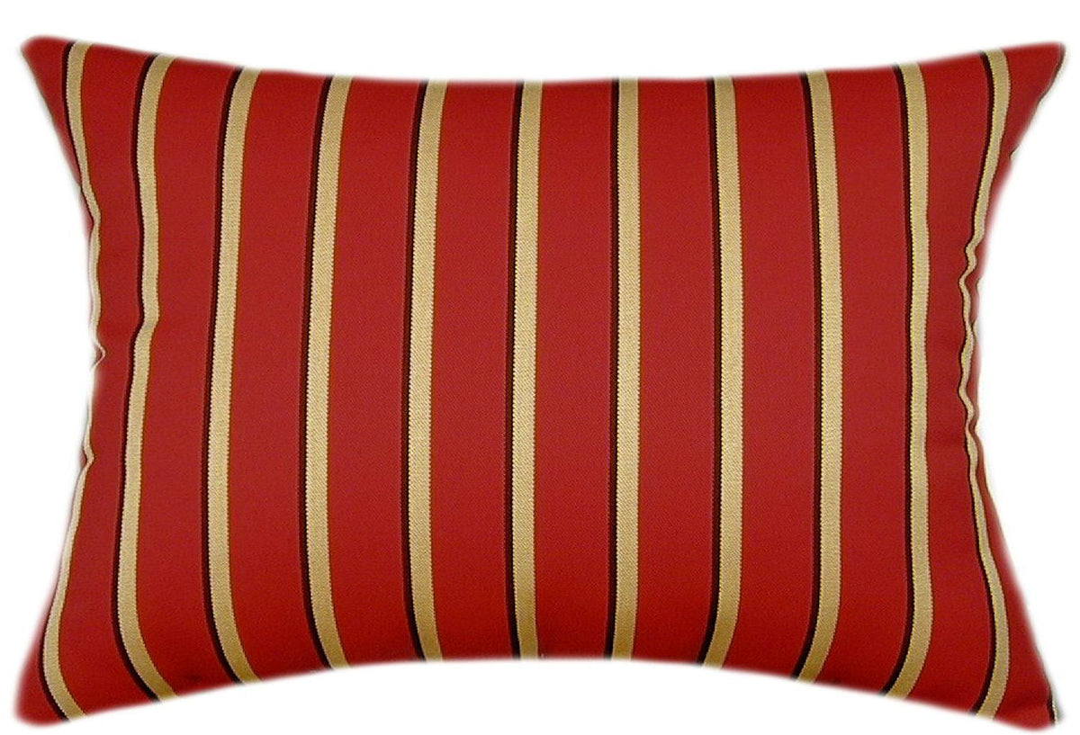 Sunbrella® Harwood Crimson Indoor/Outdoor Striped Pillow