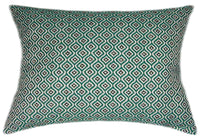 Sunbrella® Komo Vetiver Indoor/Outdoor Emerald Green Geometric Pillow