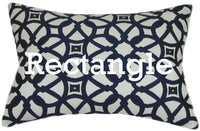 Sunbrella® Luxe Indigo Indoor/Outdoor Geometric Pillow