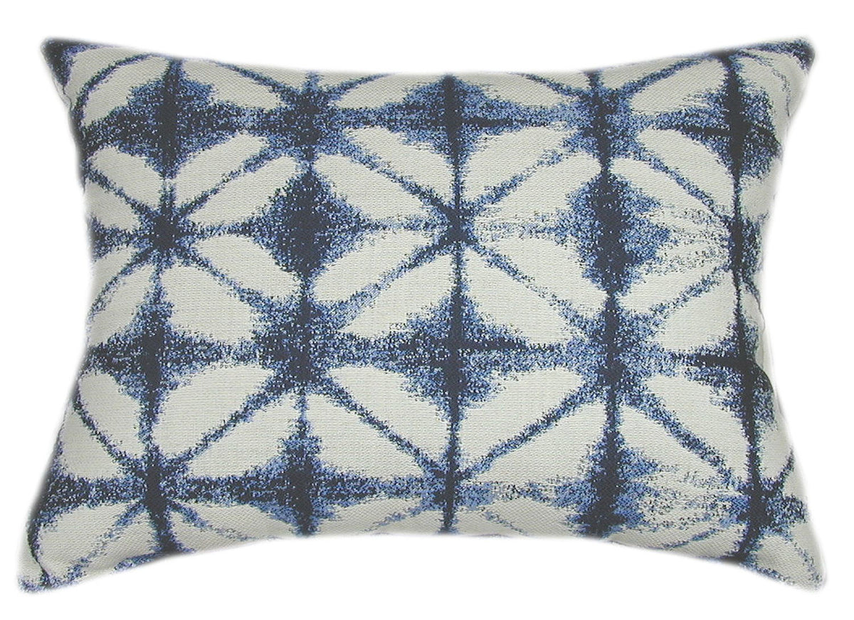 Sunbrella® Midori Indigo Indoor/Outdoor Geometric Pillow