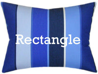 Sunbrella® Milano Cobalt Indoor/Outdoor Striped Pillow