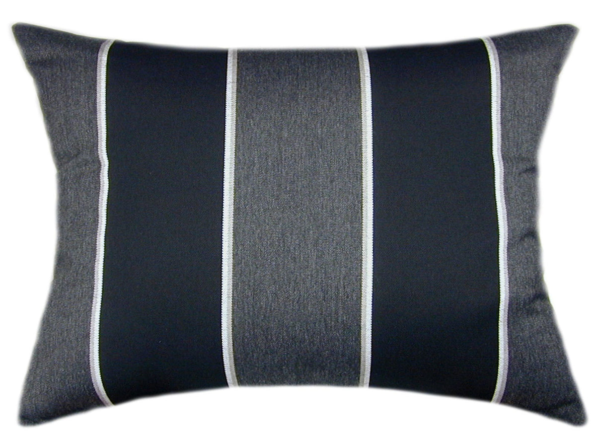 Sunbrella® Peyton Granite II Indoor/Outdoor Striped Pillow