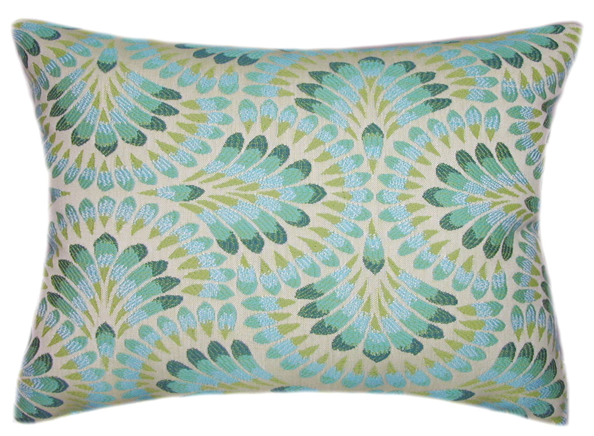 Sunbrella® Plume Peacock Indoor/Outdoor Floral Pillow