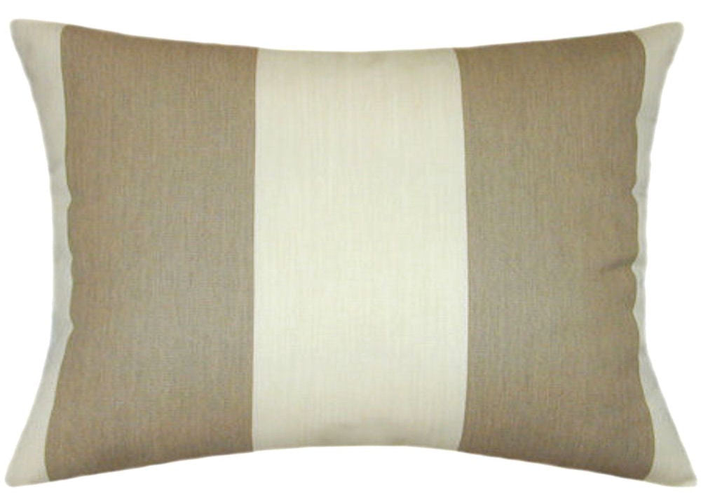Sunbrella® Regency Sand Indoor/Outdoor Striped Pillow