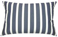 Sunbrella® Shore Navy Blue Indoor/Outdoor Striped Pillow