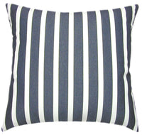 Sunbrella® Shore Navy Blue Indoor/Outdoor Striped Pillow