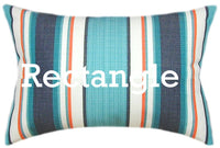 Sunbrella® Token Surfside Indoor/Outdoor Striped Pillow