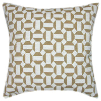 Sunbrella® Assemble II Teak Indoor/Outdoor Geometric Pillow