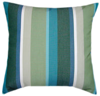 Sunbrella® Beaming Lagoon Indoor/Outdoor Striped Pillow