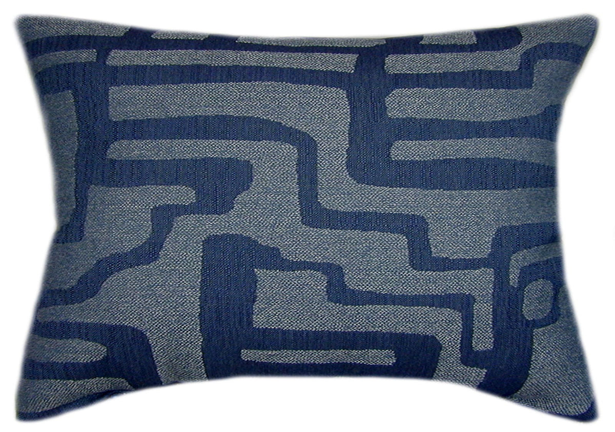 Sunbrella® Escher Indigo Indoor/Outdoor Geometric Pillow