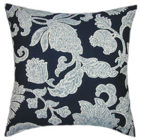 Sunbrella® Floral Song Navy Indoor/Outdoor Floral Pillow