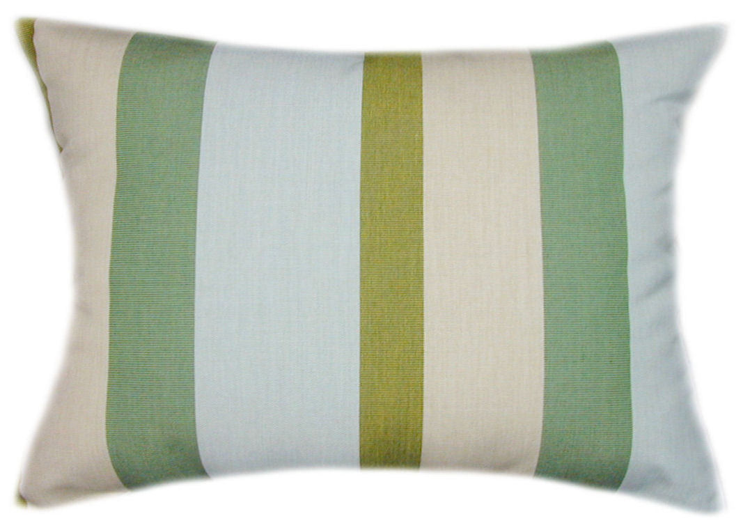 Sunbrella® Gateway Aloe Indoor/Outdoor Striped Pillow