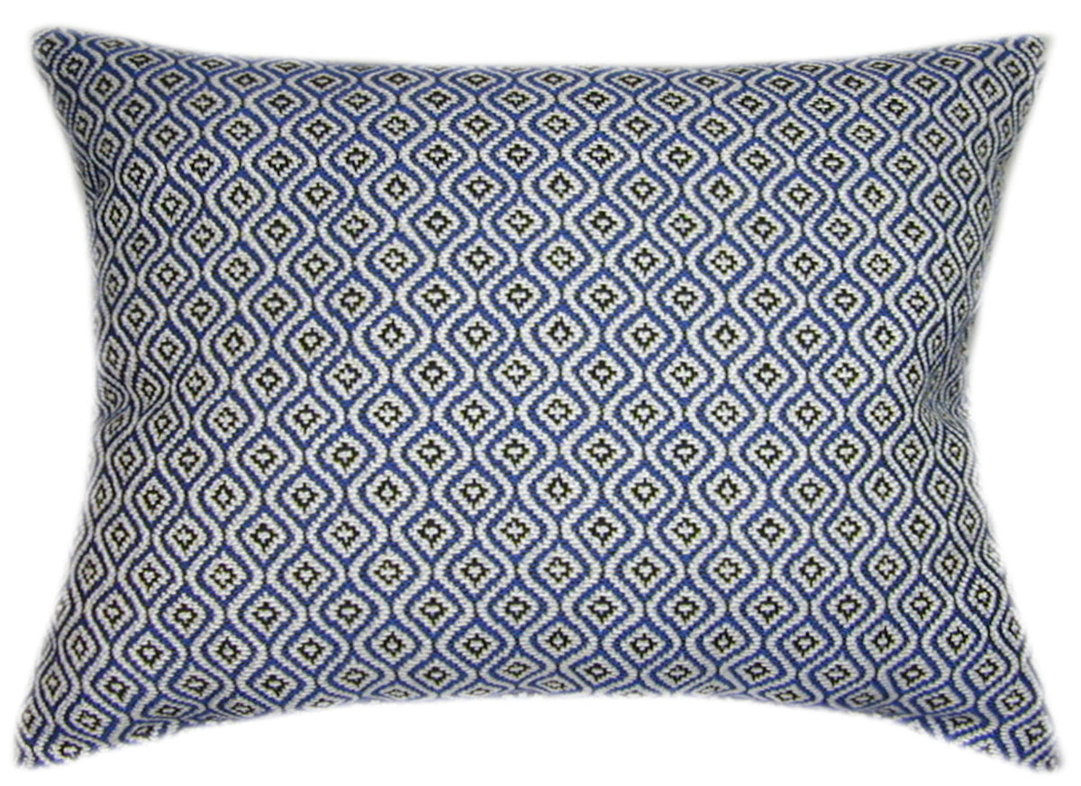 Sunbrella® Komo Coua Indoor/Outdoor Blue/Black Geometric Pillow