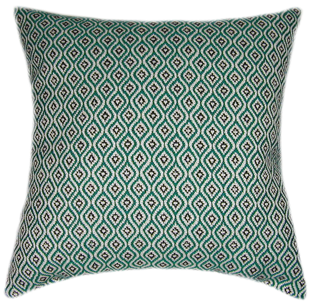 Sunbrella® Komo Vetiver Indoor/Outdoor Emerald Green Geometric Pillow